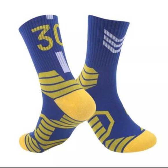 Stephen Curry Socks Blue NBA Golden State Warriors NEW Fit Size 6-12 - Picture 1 of 2